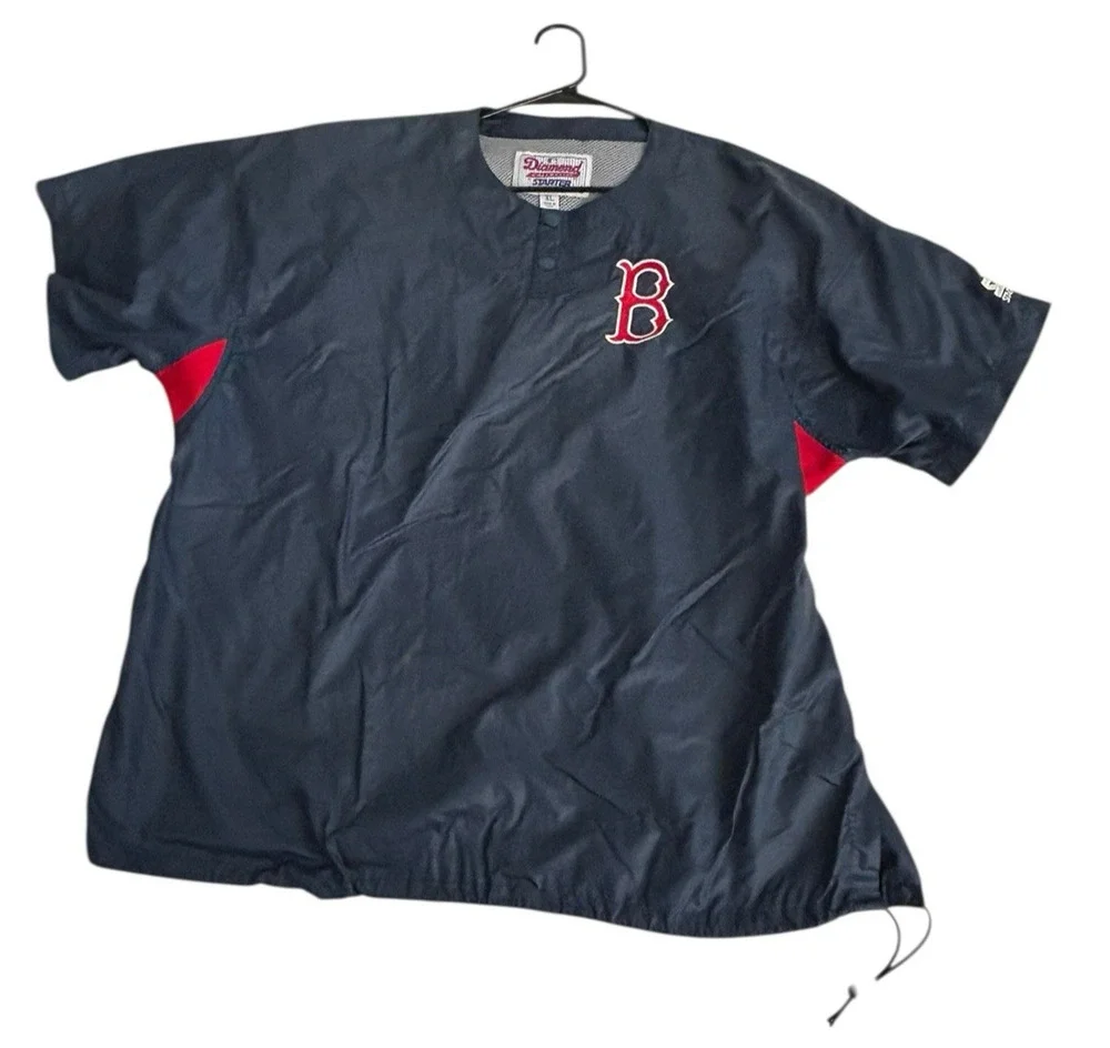 Vtg Red Sox Diamond Collection Starter Pullover Shirt Jacket Men’s XL Nylon MLB